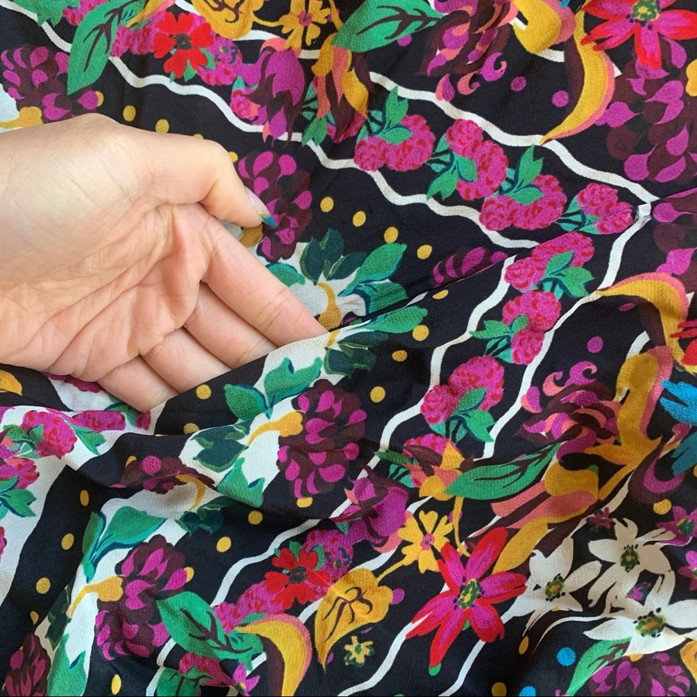 Saloni Zuri Printed Silk Crepe de Chine Midi Dress - Picture 16 of 16